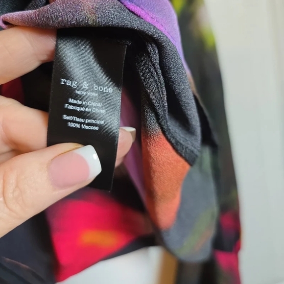 RARE HTF! Rag & Bone NY Aubrey Abstract Blouse oversized XS - Picture 6 of 8